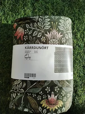 Ikea Karrdunort Bedding Set King Multicoloured Floral 85% Cotton 15% Lyocell • £47