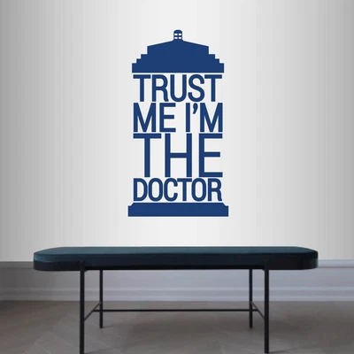 £27.13 • Buy Vinyl Decal Tardis Quote Trust Me I'm Doctor Who Police Box Wall Sticker 2498