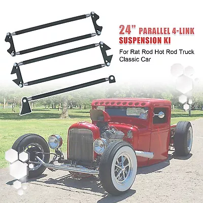 Weld-On Parallel 4 Link Suspension Kit 24  Bars Rod Rat Truck Classic Rear Steel • $179.99