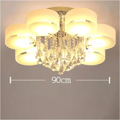 Remote Control 3+2 Colour LED Chandelier Crystal Ceiling Lights Living Room UK • £65.99