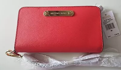 Michael Kors Women's Wallet RED Jet Set Travel Slim Tech IPhone Clutch Wristlet • $60