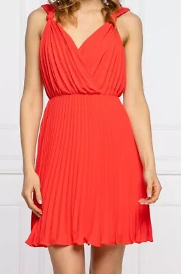 Marciano By Guess Alicia Pleated Dress Citrus Paradise Size L • $24.49