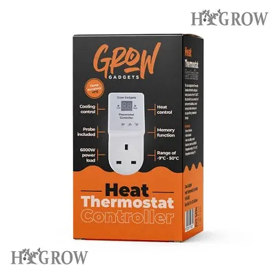Grow Gadgets Temperature Heat Thermostat Controller With Probe. Heater Or Fans • £25.95