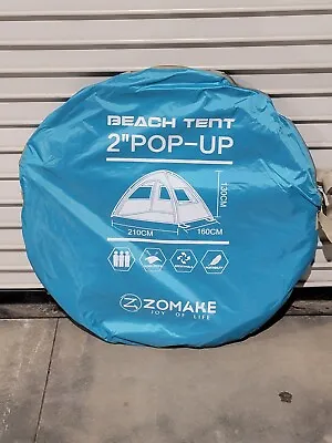 ZOMAKE BEACH TENT 2  POP UP TENT Beach Canopy Sun Shelter Large 3 Person • $21.99