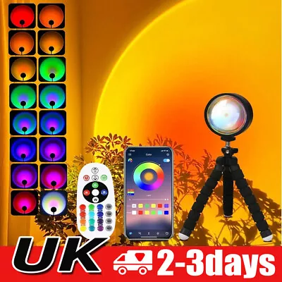 Sunset Lamp Rainbow Mood Night Light 360 Degree Rotation Projector LED 1Pcs UK • £11.91