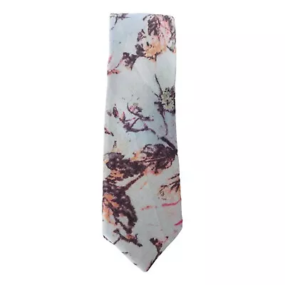 ORIGINAL PENGUIN Light Blue Abstract Floral Linen Woven Slim Tie • $19.99