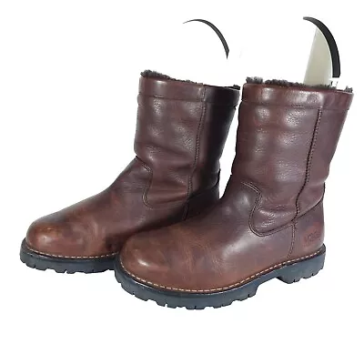 UGG Men's Beacon US 9 Brown Leather Suede Sheepskin Lined Pull On Boots • $74.99