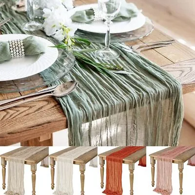 Wedding Party Cheese Cloth Table Setting Xmas Decor Table Runner Table Cloth • £4.58