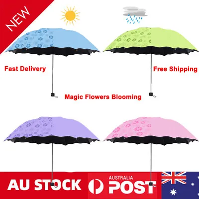 $18.99 • Buy Women Color Changing Magic Umbrella Sun/Rain Protection Folding Anti-UV Parasol