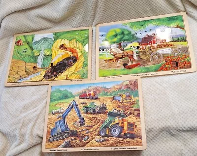 Melissa And Doug Puzzles Lot Of 3 Jigsaw Kids Toys • $22