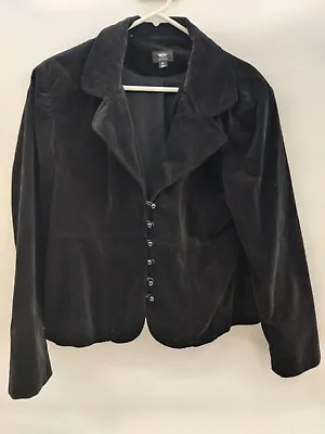 MOSSIMO SUPPLY CO. STRETCH..Black..VELOUR..CAFE RACER STYLE..JACKET..sz XL • $14.99