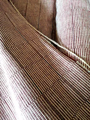 Cotton Ottomon Waffle Check Ribbed Heavy Weight Upholstery Cloth Rust 140x100cm • £35
