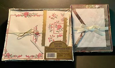 2 Sealed Boxes Stationary Writing Paper Envelopes & Pen Floral Vintage NOS USA • $11