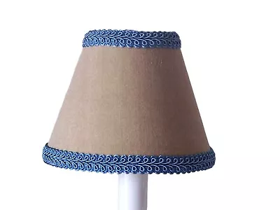 Velvet Beige & Blue Chandelier Shade 5  Mini Lamp Sconce Shade Boy's Bedroom • $5