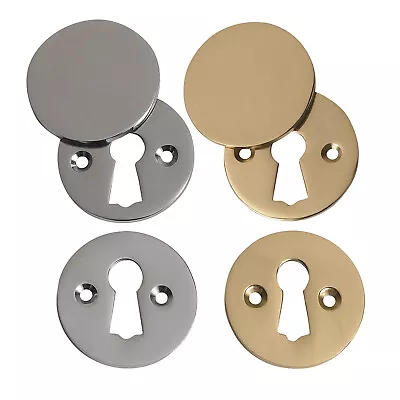 £7.95 • Buy Keyhole Escutcheon Key Cover Plate Set & Fixings For Door Lock