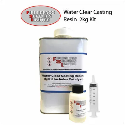£28.50 • Buy Water Clear Casting Resin Kit 2kg. Polyester Resin Jewellery Making & Embedding.