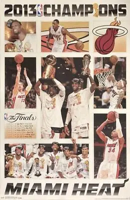 Miami Heat Champions Poster 22.5  X 34  Original 2013 NBA Finals Celebration New • $14.59