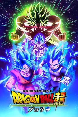 Dragon Ball Super Movie Poster Broly Gogeta Goku Vegeta 12inx18in Free Shipping • $9.95