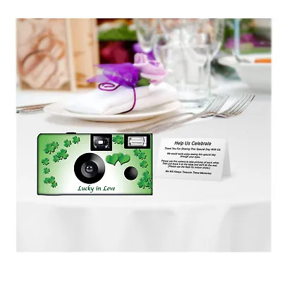 5 Pack Lucky In Love Single Use Disposable Cameras Wedding Party (F53285-C) • $83.45