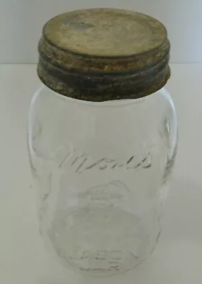 Mom's Mason Canning Jar Clear Home Products Columbus Ohio USA Quart Zinc Lid • $18.88