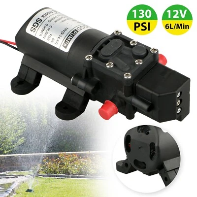 $27.98 • Buy 12V Water Pump 130PSI Self Priming Pump Diaphragm High Pressure RV Auto Switch