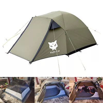 Night Cat 2-4 Men Camping Tent Portable Outdoor Hiking Tent Easy Setup 4-Season • $99.99