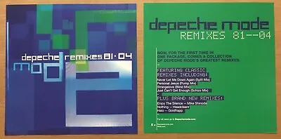DEPECHE MODE Rare VINTAGE 2004 DOUBLE SIDED PROMO POSTER FLAT Of Remixes CD MINT • $68.12