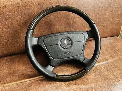 OEM Steering Wheel W140 S600 Wood Original Leather Black W124 W202 W210 R129 • $1090