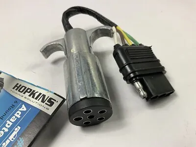 Hopkins 47315 Trailer Lights Adapter - 6-Round To 4-Flat Flexible Wire Connector • $9.95