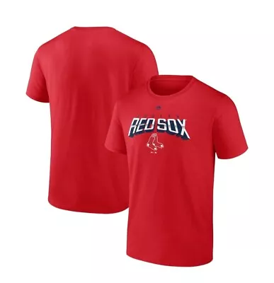 Boston Red Sox MLB Men's Majestic Red Short Sleeve Team Logo T-Shirts Tee: M-2XL • $14.99