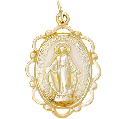 9ct Gold Filigree Miraculous Mary Madonna Medal Pendant In Jewellery Gift Box • $248.66