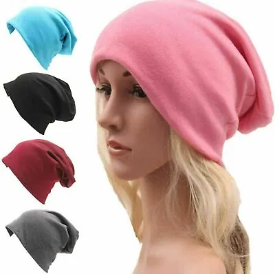 Quality Women Mens Knitted Cotton Oversized Slouch Beanie Hat Cap Skateboard UK • £3.59