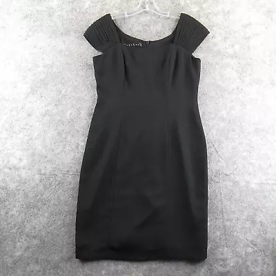 Mari Anna Womens Dress 8 Black Solid Sleeveless Pleated Strap Lined Rear Zip • $4.99