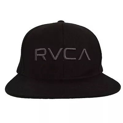 RVCA Hat Snapback Black On Black Cap Mid Fit • $14.95