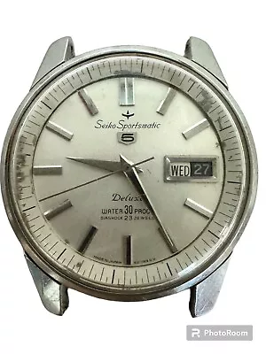 Vintage Seiko 5  Sportsmatic  Deluxe 23 JEWELS 1964 Not Working Parts • $85