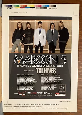 Maroon 5 Concert Poster The Hives Tour Dates Original Y1068 • $20