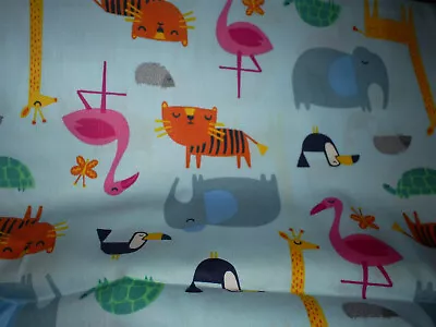 New.   Assorted   Animals  On  Blue  Fabric  Remnant. 42  X  20  (46) • £1