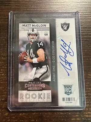 A127084 - 2013 Panini Contenders #197A Matt McGloin Auto RC • $20