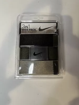 Nike 3-in-1 Web Pack Adjustable One Size Fits Up To Size 42 Black Tan Green NEW! • $22.99