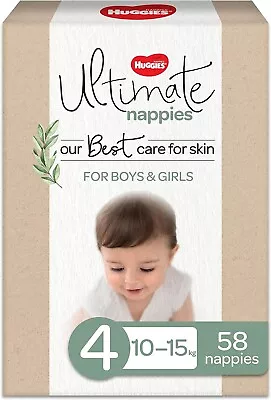 New-Huggies Ultimate Nappies Size 4 (10-15kg) 58 Count-Au • $45.25