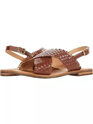 SPLENDID Womens Brown Basketwoven Thomas Round Toe Buckle Leather Sandals 5.5 • $13.99