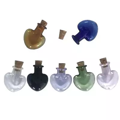 Mini Glass Sand Bottles Love Heart Shape Cute Bottles With Cork Colors Bottles G • $14.77