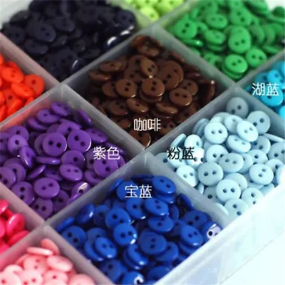 2 Holes 9mm Round Resin Buttons Scrapbooking Sewing DIY Craft 28 Colors 100Pcs  • $1.99