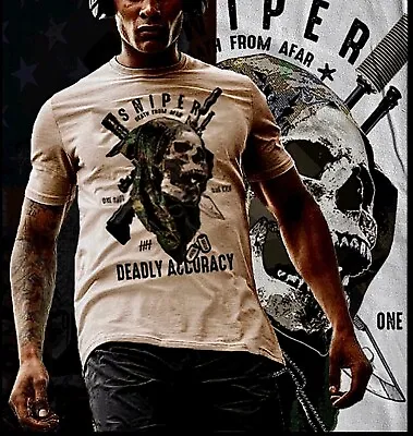 Sniper T-shirt Marksman Sharpshooter Grim Reaper Military Combat Veteran Deadly • $19.99