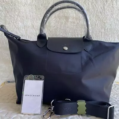 Longchamp Le Pliage Neo M Black Shoulder Tote Bag 3 Way Unused Rare • $172