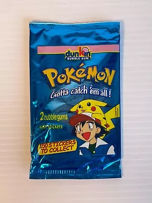 1999 Vintage Pokemon Dunkin Boomer Sealed Booster Pack Sticker & BubbleGum • $27.97