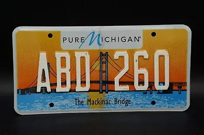 Michigan THE MACKINAC BRIDGE Orange License Plate White Letters • $29.99
