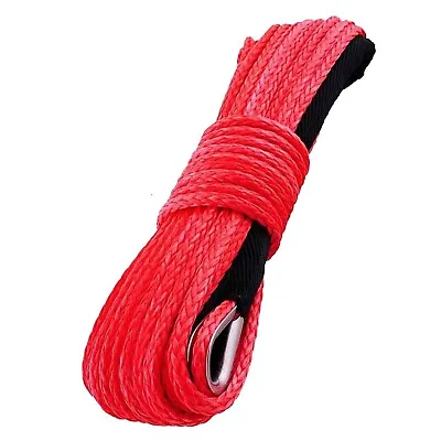 Synthetic Winch Rope 5/16 Inch X 50 Ft 8300LBs With Black Protecing Sleeve Fo... • $41.53