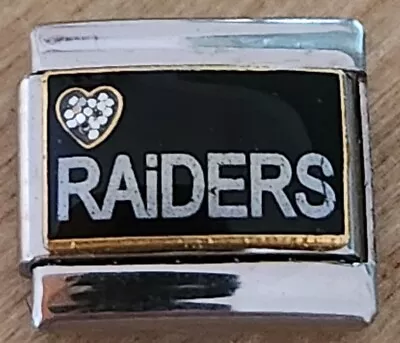 Las Vegas LA Raiders Football Italian Charm 9mm Bracelet Link Birthday Gift • $5.78