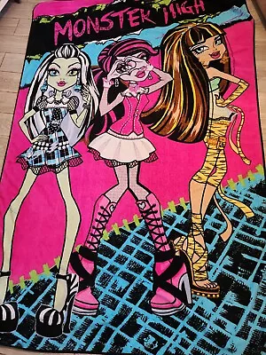 Monster High Doll  Fleece Blanket Throw Mattel 86  X 60  • $39.99